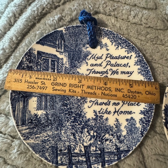 Blue and White Decorative Plate with Home Quote - Picture 5 of 6